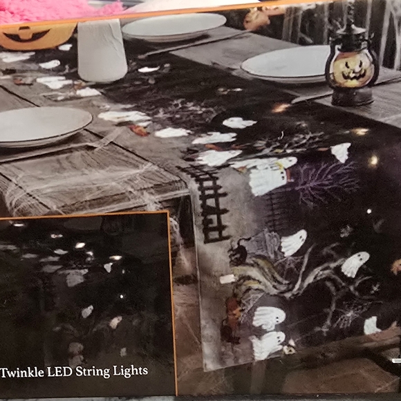 Halloween Ghost Table Runner - Black and White - Picture 1 of 5